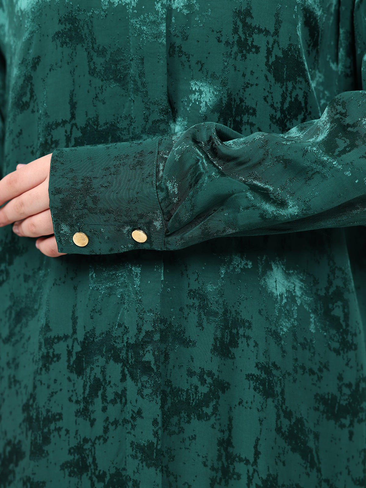Emerald Green Jacquard Hidden Buttons Set