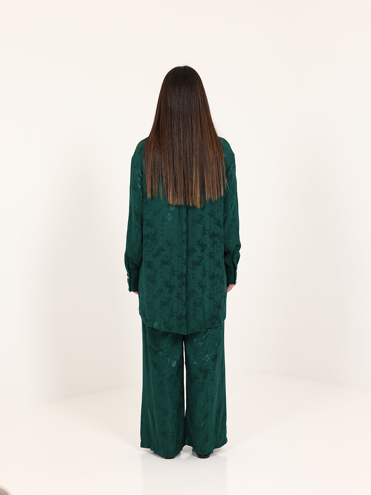 Emerald Green Jacquard Hidden Buttons Set