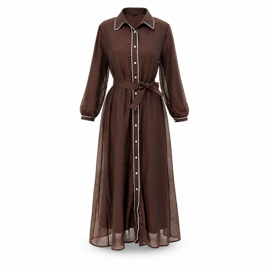 AMARA SHIRT DRESS BROWN