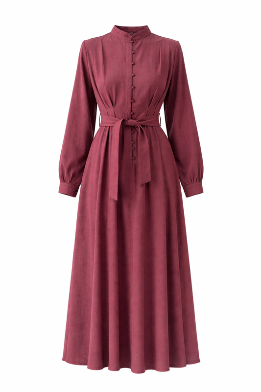 ELARA DRESS-Burgundy