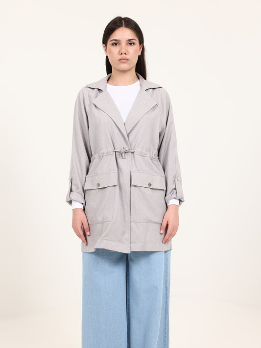 Gray Urban Waist Blazer