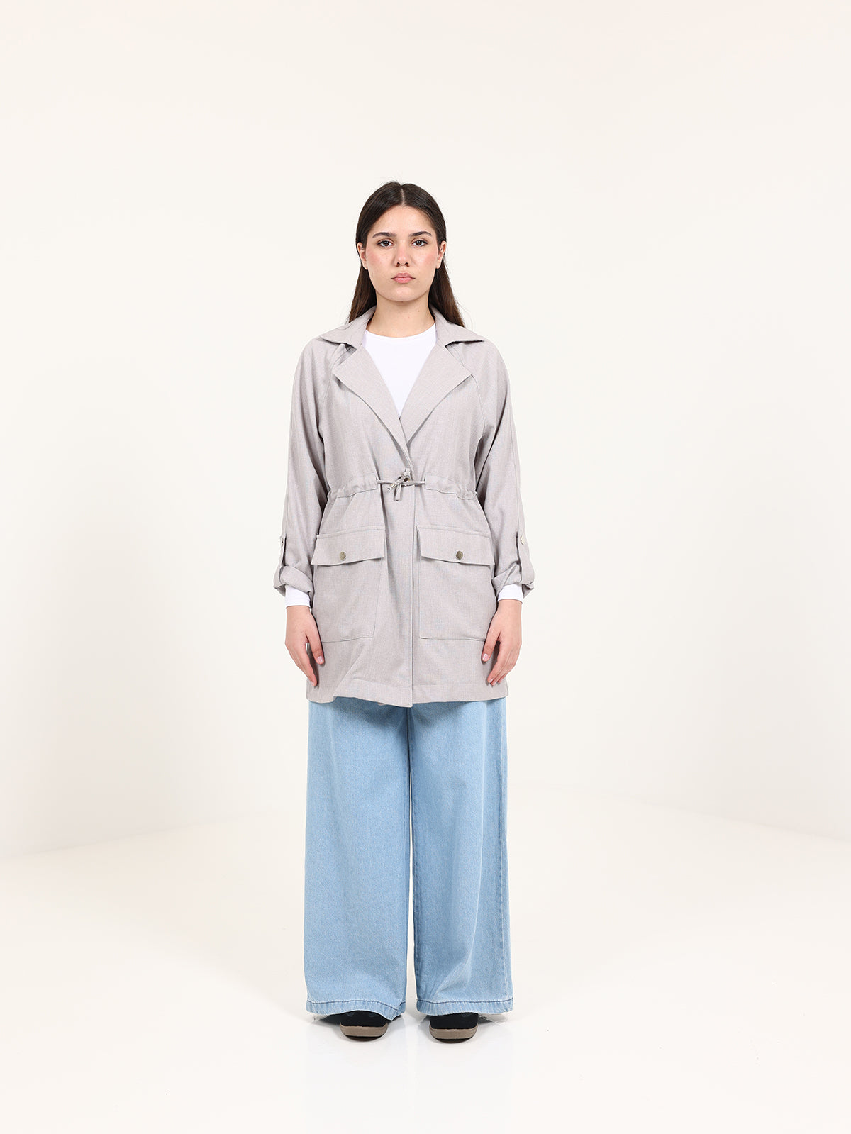 Gray Urban Waist Blazer