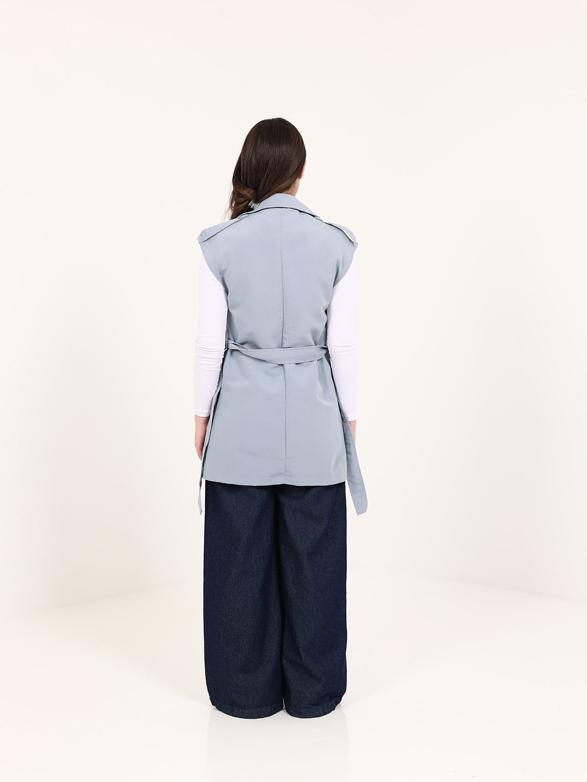 Bordeaux Double-Breasted Short Vest