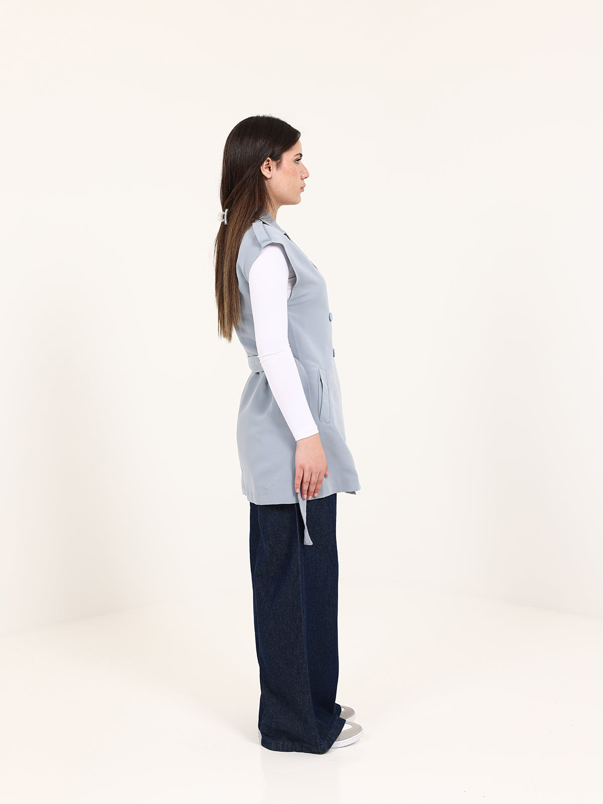 Bordeaux Double-Breasted Short Vest