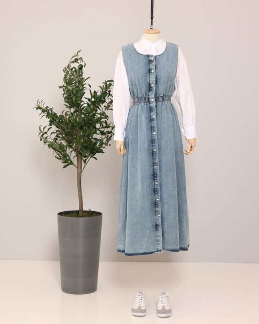 Light Jeans Long Vest