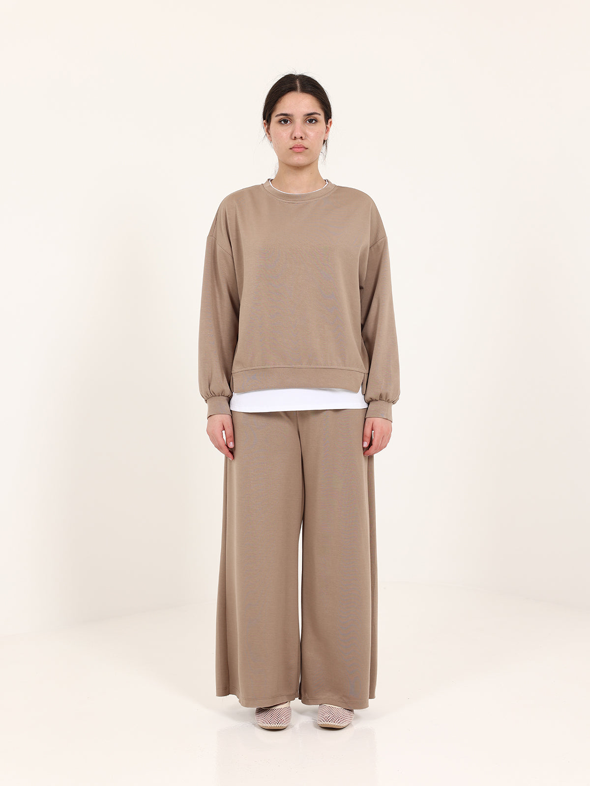 Mocha Cotton Plain Set with Extension