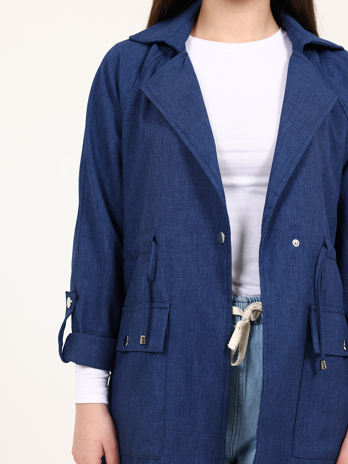 Navy Blue Urban Waist Blazer