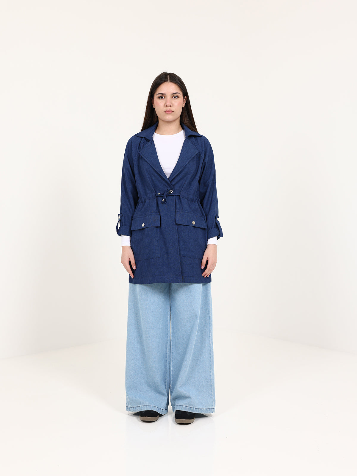 Navy Blue Urban Waist Blazer