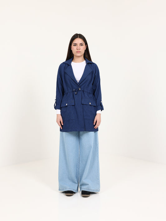 Navy Blue Urban Waist Blazer