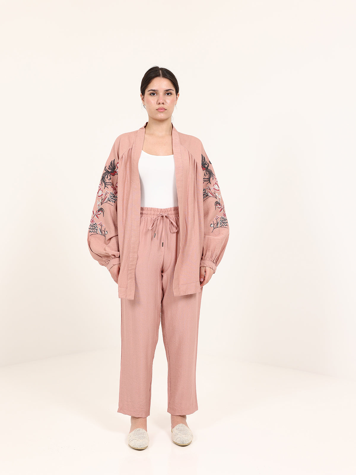Pudra Linen Embroidered Set