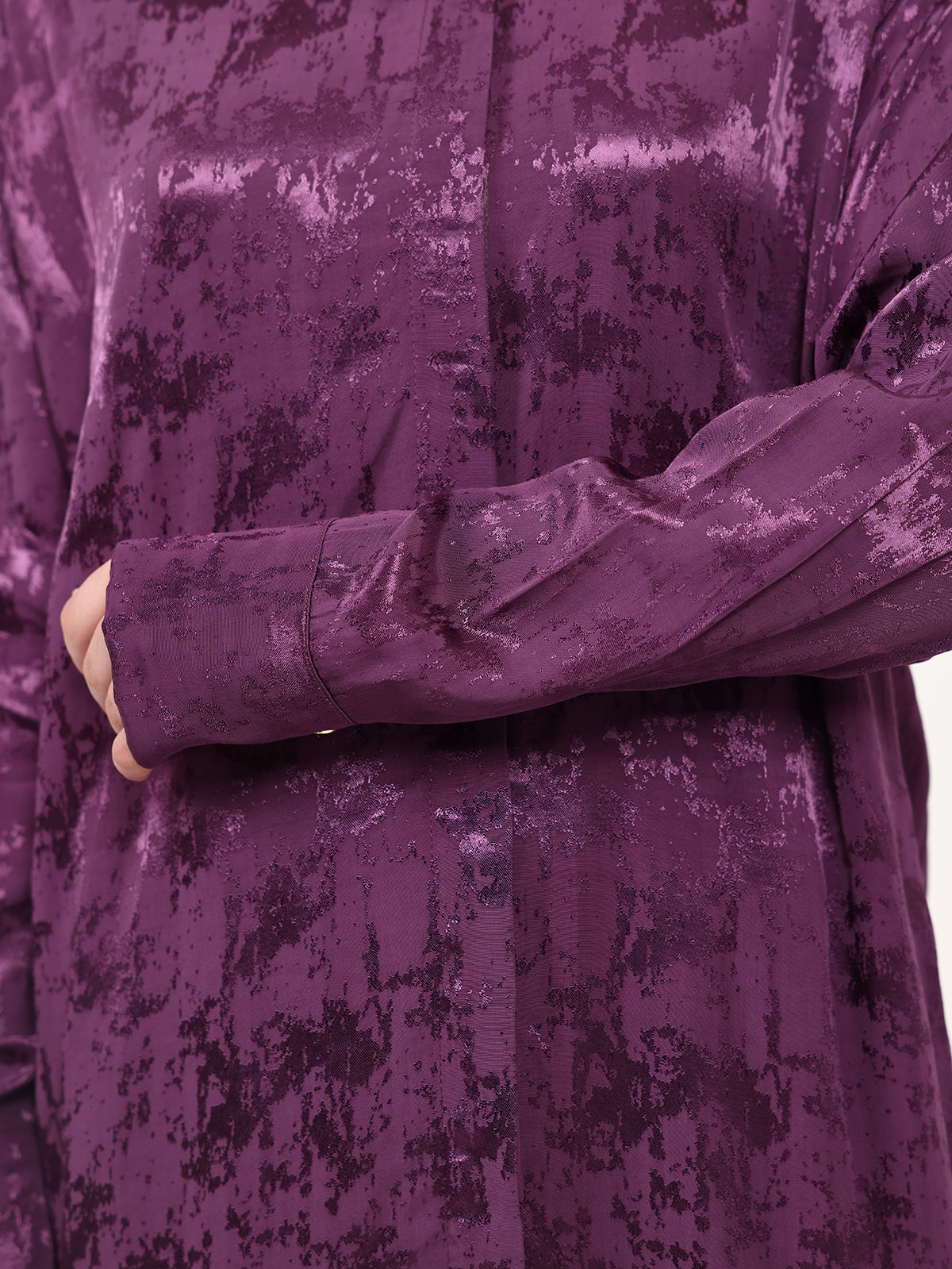 Purple Jacquard Hidden Buttons Set