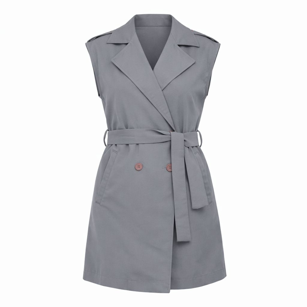 Long Grey Vest