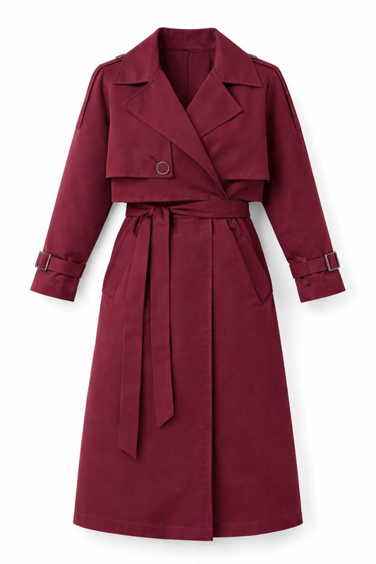 VEYA TRENCH COAT Bordeaux