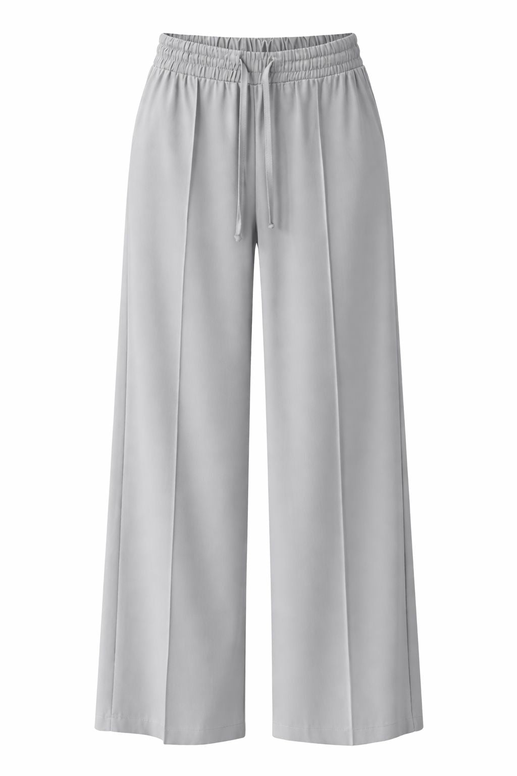 Light Grey Wide-Leg Drawstring Pants