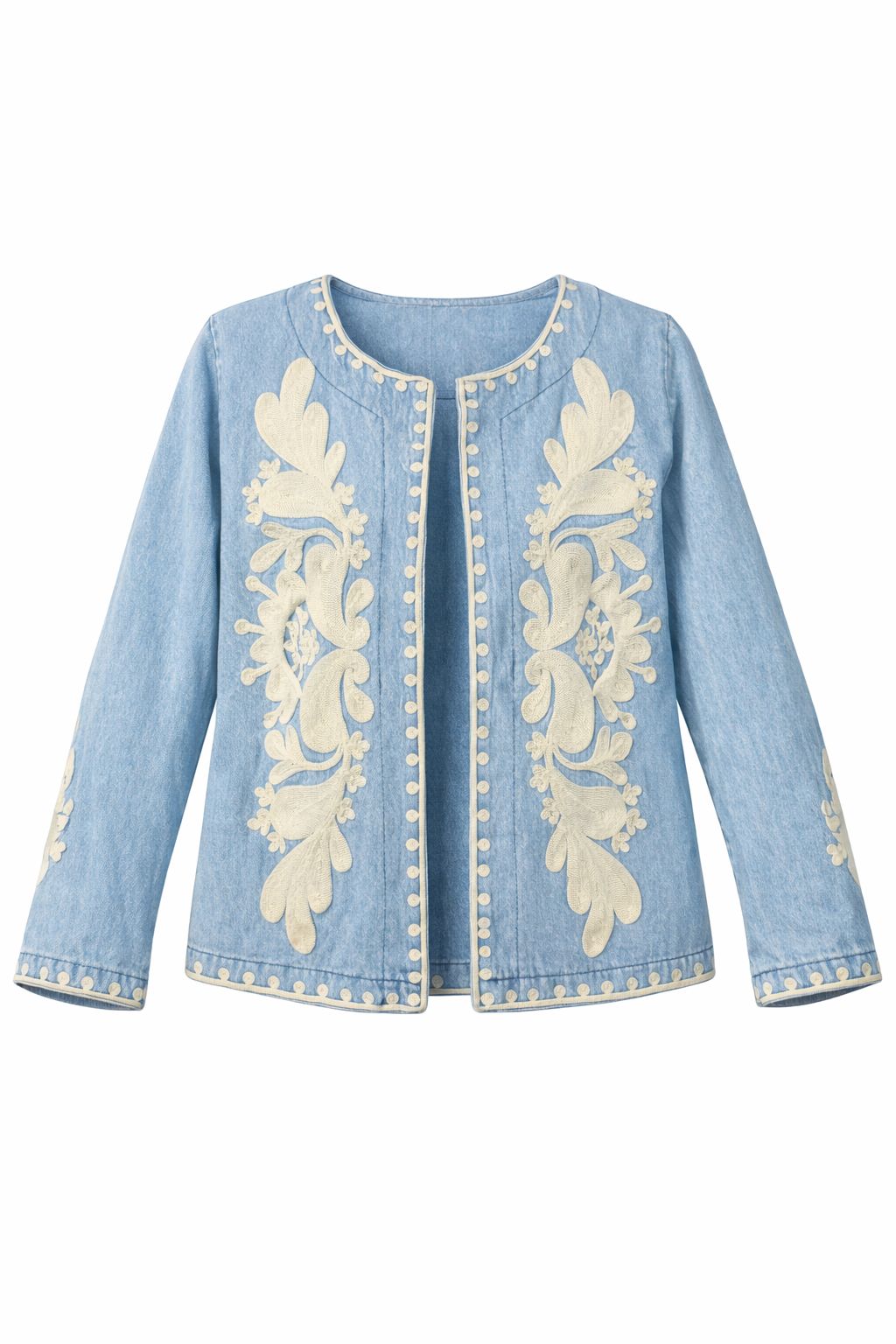 Light JeansEmbroidered Jacket