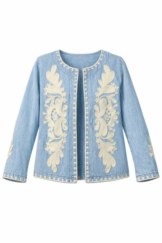 Light JeansEmbroidered Jacket