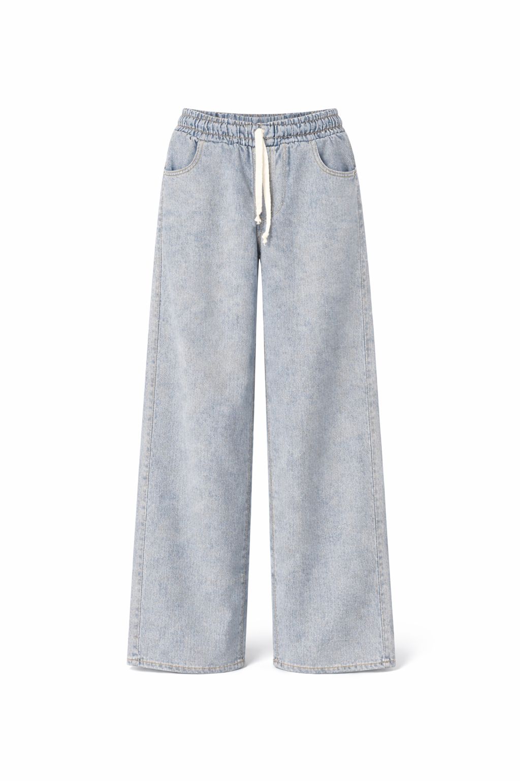 Light Jeans With Elastic Waiste & Pockets / 8284 D