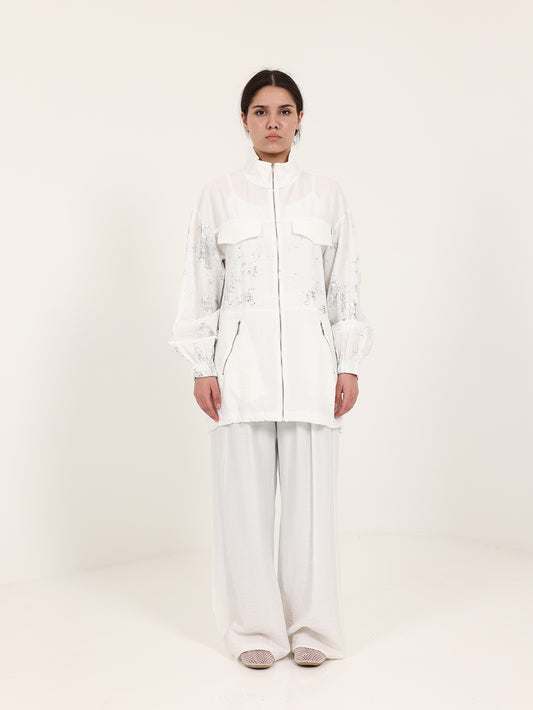 White Zipped Set